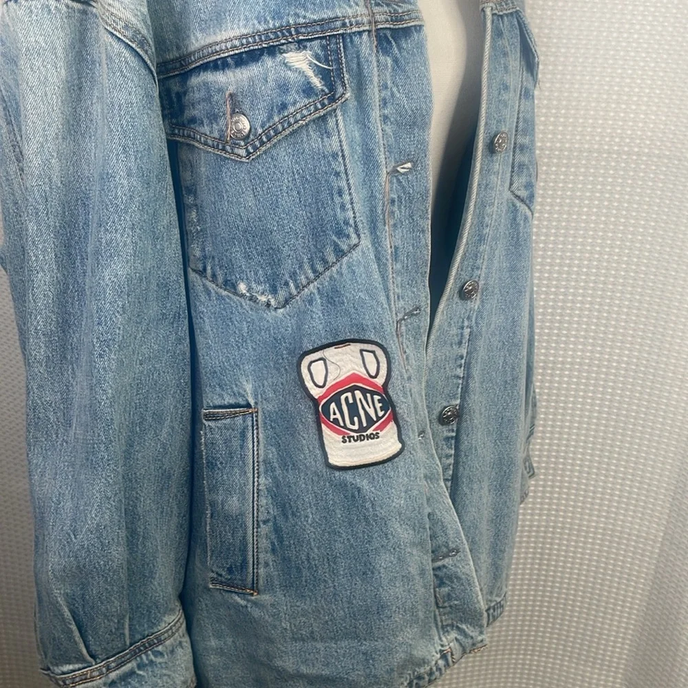 Acne Studios Vase Graphic Appliqué Denim Jacket Grant Levy-Lucero Art-to-Wear OS - Picture 10 of 16